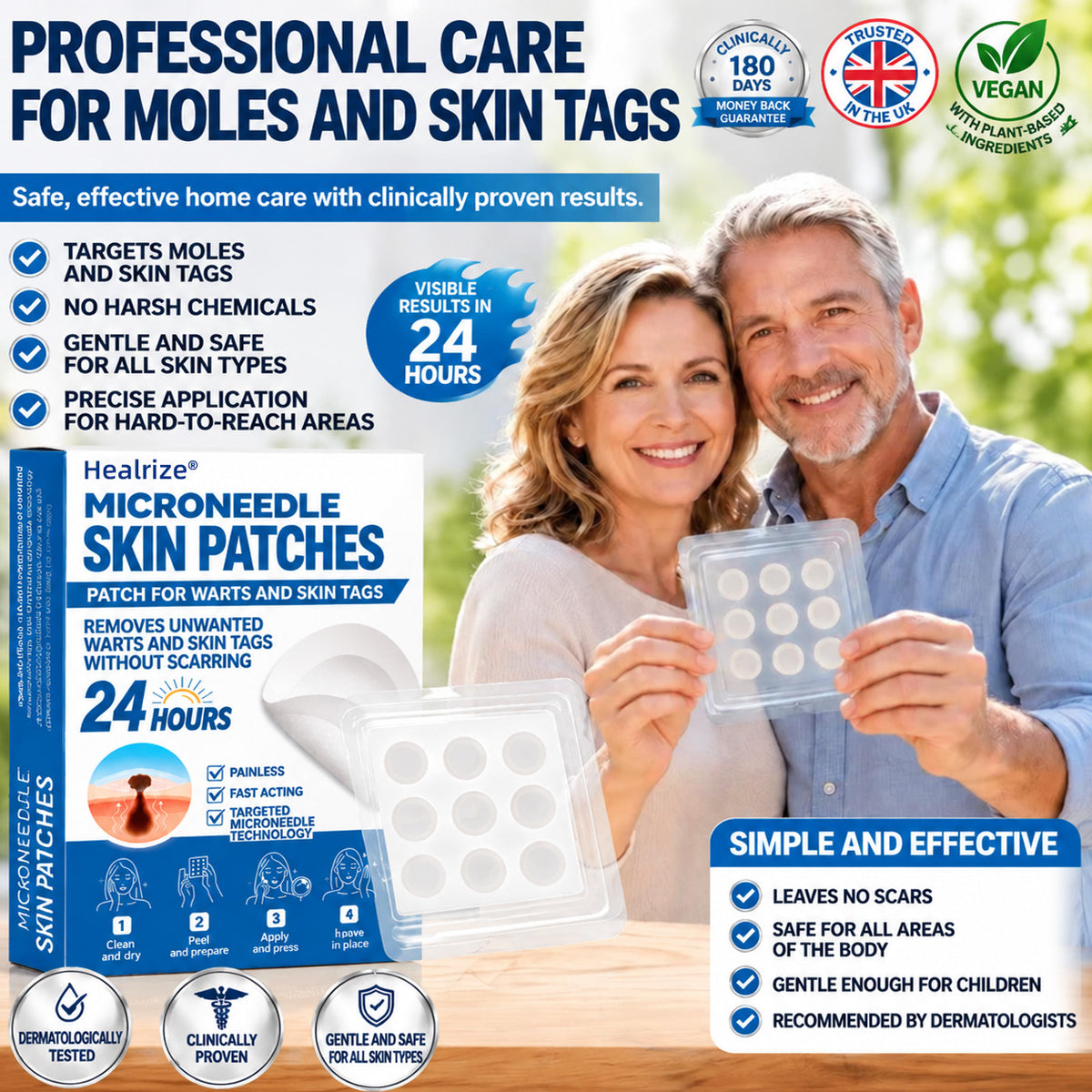 40%off | Healrize® 🌿 Microneedles for Flawless Skin – Self-Adhesive Wart Remover
