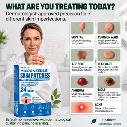 40%off | Healrize® 🌿 Microneedles for Flawless Skin – Self-Adhesive Wart Remover